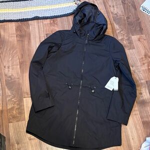 NWT Time and Tru Women's Lightweight Anorak Jacket with Hood, BLACK sz XS